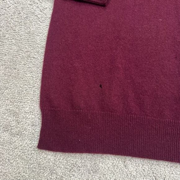 J.Crew Italian Cashmere Crew Neck Pullover Sweater Women Small Maroon 3/4 Sleeve - Picture 11 of 13